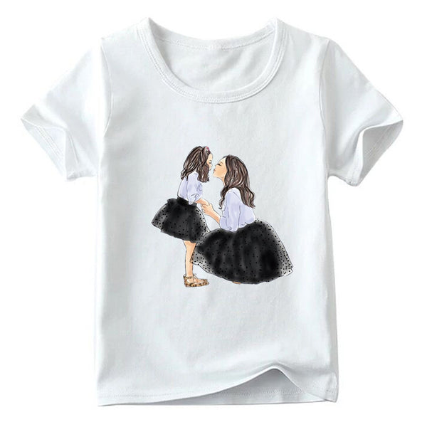 T Shirt Maman Fille Jupe Noire