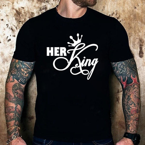 Tee Shirt pour Couple His Queen Her King