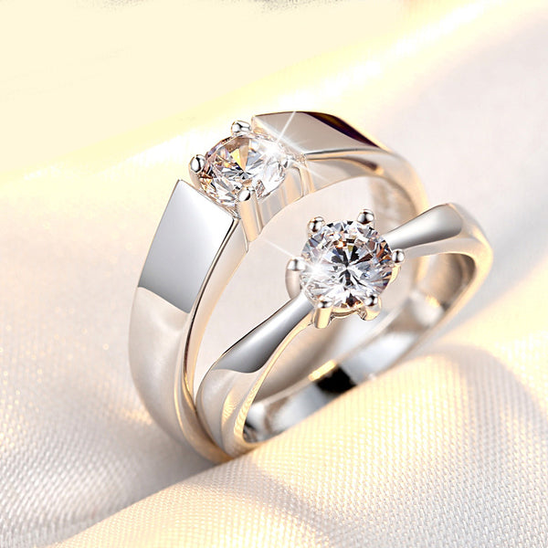 Bague Promesse Couple Solitaire