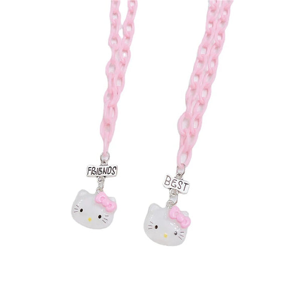 Collier Hello Kitty Coeur Rose