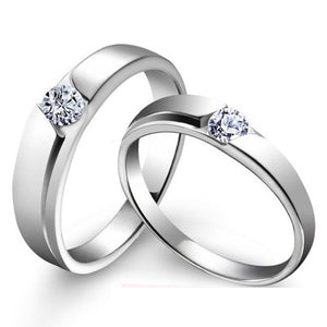 Bague Couple Solitaire Classique