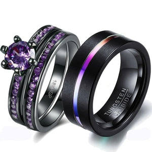 Bague Couple Noir Fluo