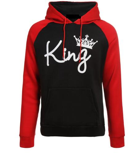 Sweat Couple King Queen Manches Rouges 