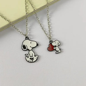 Collier Couple Chien Coeur