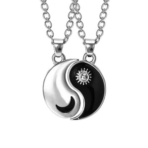 Collier Couple Yin Yang Lune et Soleil