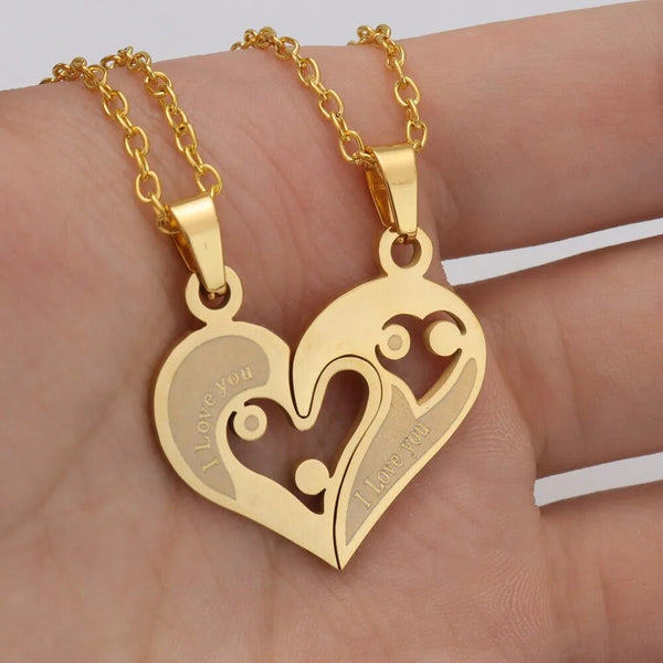 Collier Couple Double Coeur