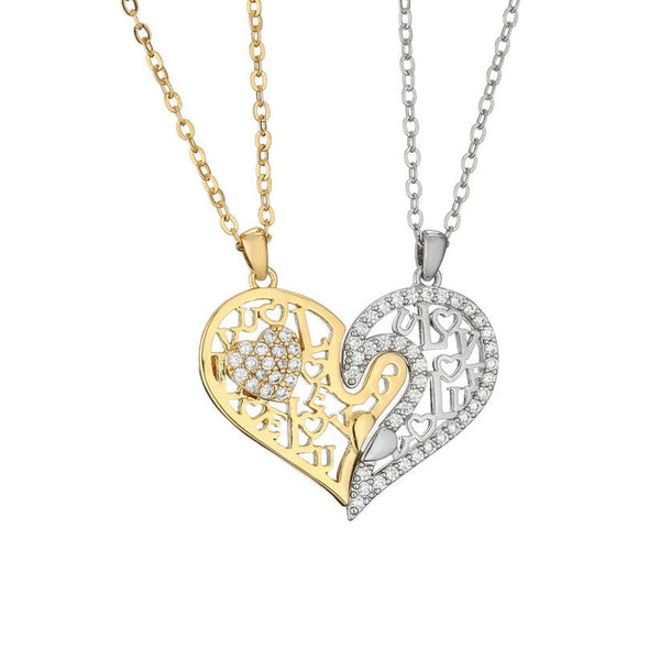 Collier Couple Coeur Pierres