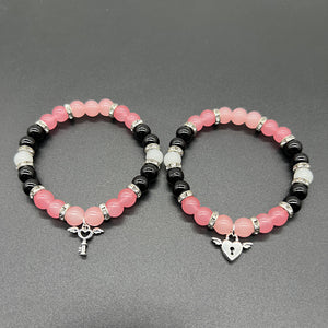 Bracelet Couple Coeur Clé