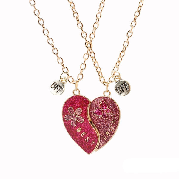 Collier Meilleures Amies Coeur Rouge