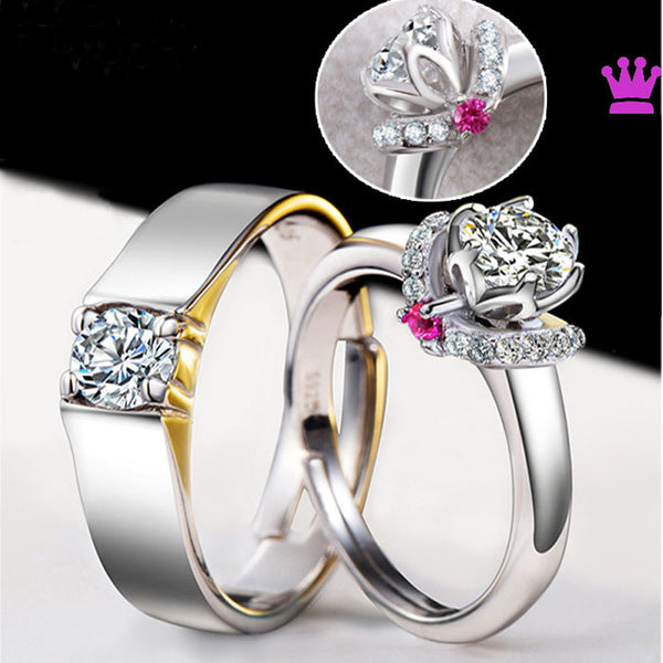 Bague de Promesse Couple Fleur