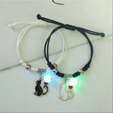 Bracelet Couple Fluo Chat Coeur