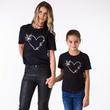 T Shirt Mère Fille Mama Coeur