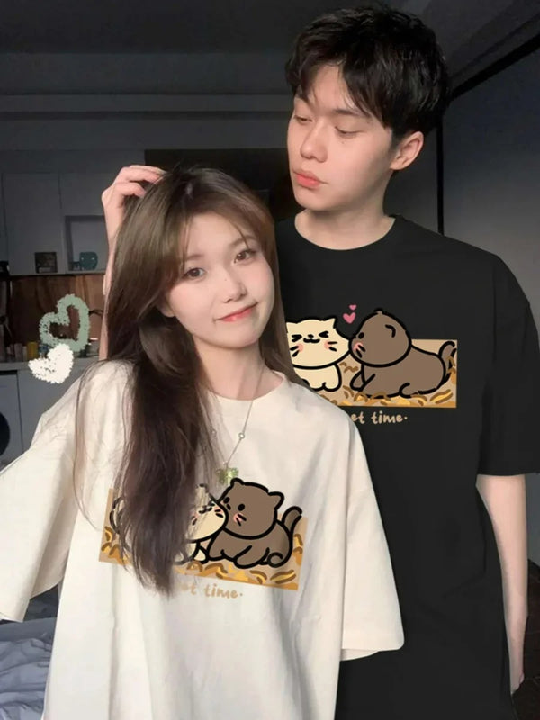 T Shirt Couple Chatons