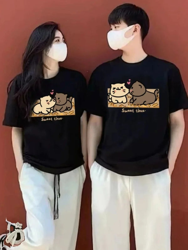 T Shirt Couple Chatons