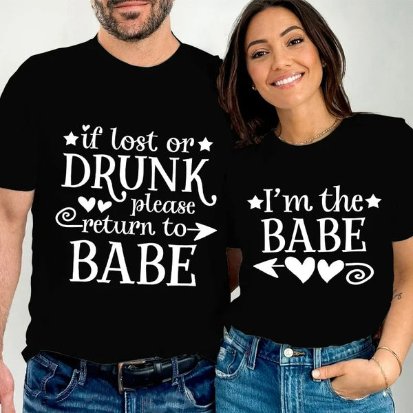 T Shirt Couple Humour Babe