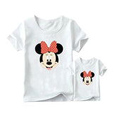 T Shirt Mère Fille Minnie Noeud Rouge