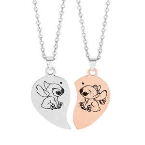 Collier Couple Stitch Coeur