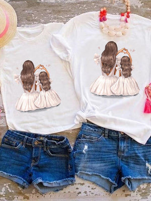 T Shirt Maman Fille Robes Blanches