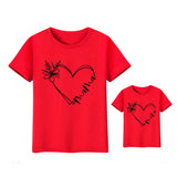 T Shirt Mère Fille Mama Coeur