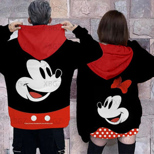 Sweat Couple Disney Rouge et Noir