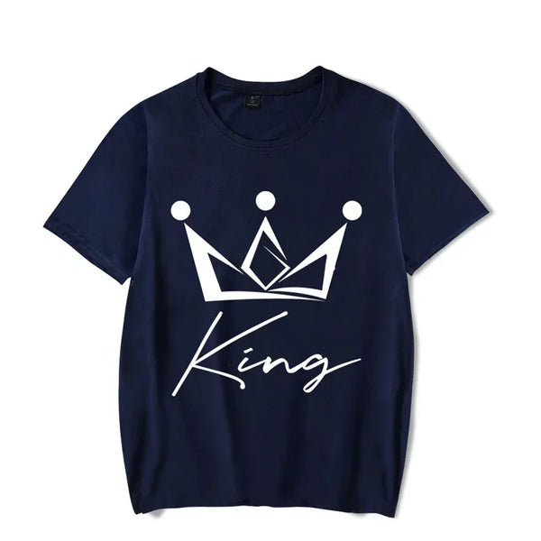 T Shirt Couple King Queen Moderne