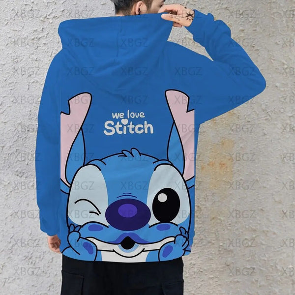 Sweat Couple Stitch Bleu Rose