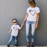 T Shirt Mère Fille Mama Coeur