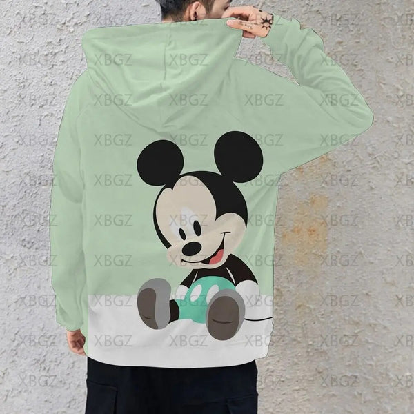 Sweat Couple Mickey Rose Vert