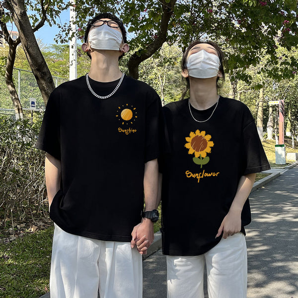 T Shirt Couple Tournesol