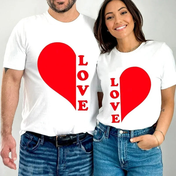 T Shirt Couple Coeur LOVE