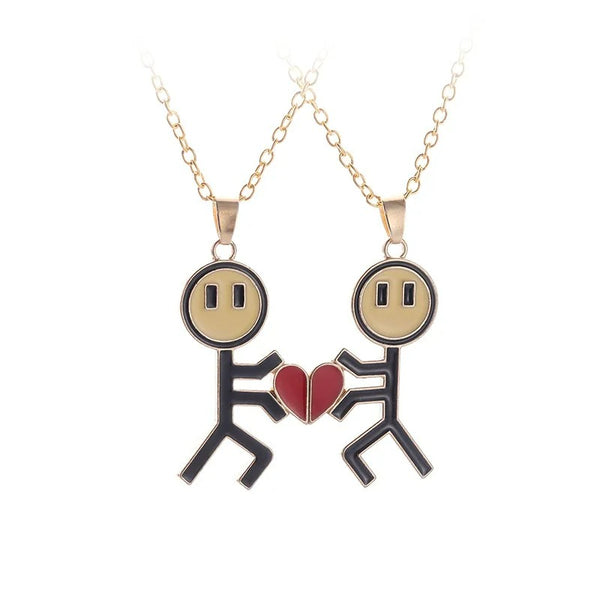 Collier Couple Bonhomme Coeur