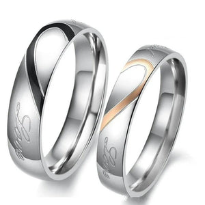  Bague Couple Femme Coeur