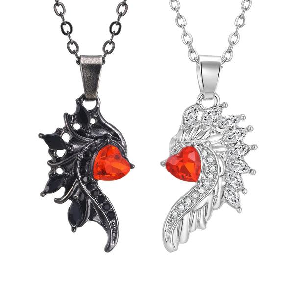 Collier Couple Coeur Rouge