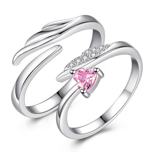 Bague Couple Coeur Rose