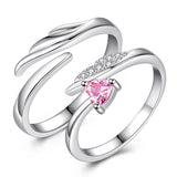 Bague Couple Coeur Rose