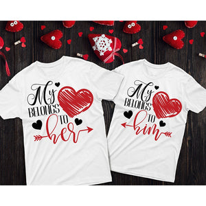 T Shirt Couple Grand Coeur