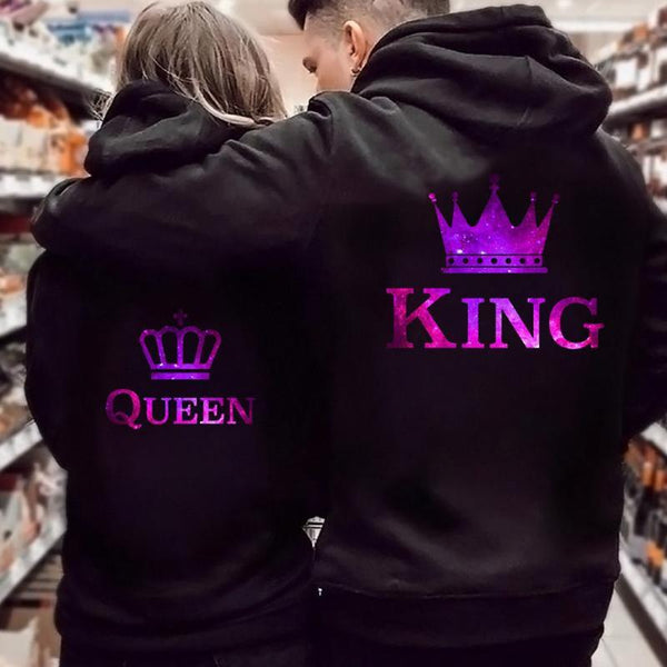 Sweat Couple King Queen Couronne Fluo