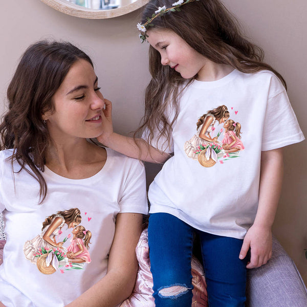 T Shirt Maman Fille Tulipes