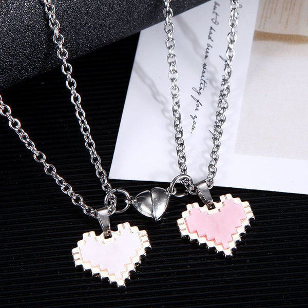 Collier Couple Coeur Tetris