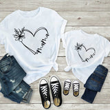 T Shirt Mère Fille Mama Coeur