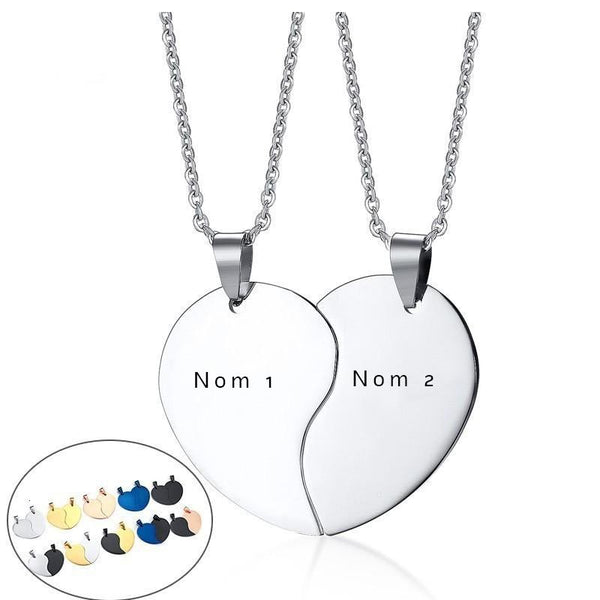 Collier d'Amitié en Coeur Brisé Personnalisable - MatchingMood