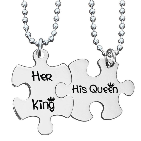 Collier Couple Puzzle King Queen