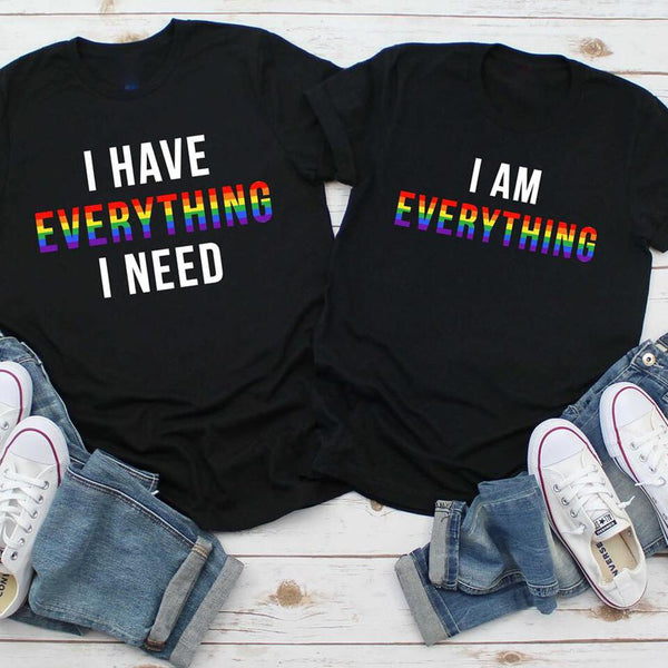 Tee Shirt LGBT  Couple Noir