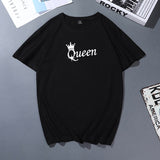 T Shirt Couple King Queen Disney - Queen Noir