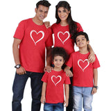 T Shirt Assorti Famille Coeur Rouge