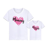 T Shirt Mommy Mini Coeur Rose pour Mere Fille