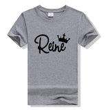 T-Shirt Couple Roi et Reine - Reine Gris - MatchingMood