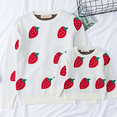 Pull Fille Maman Fraises