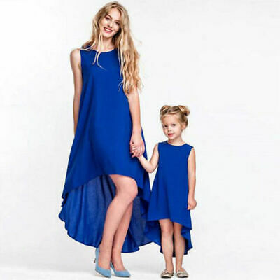 Robe Mère et Fille Bleue