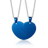 Collier d'Amitié en Coeur Brisé Bleu - MatchingMood
